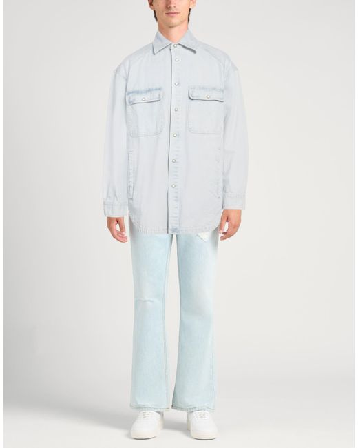 ARMANI EXCHANGE White Denim Shirt Cotton for men