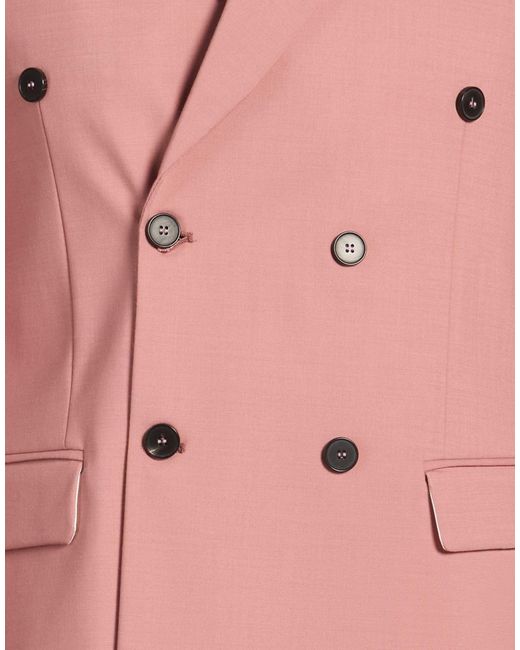 Amaranto Pink Antique Rose Blazer Polyester, Virgin Wool, Elastane for men