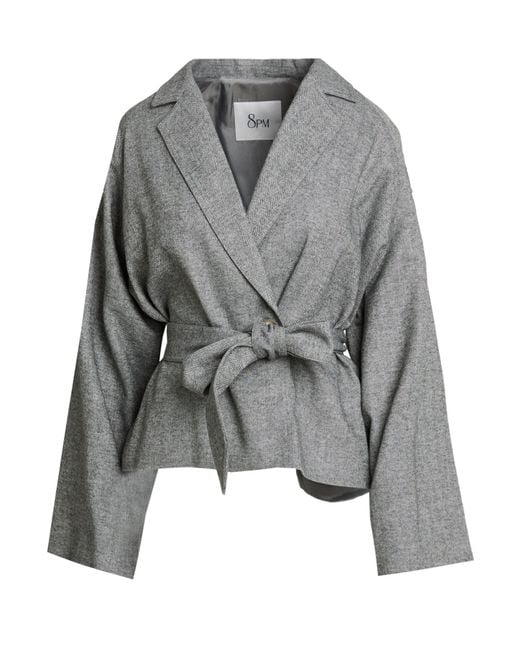 8pm Gray Blazer Polyester, Viscose, Wool