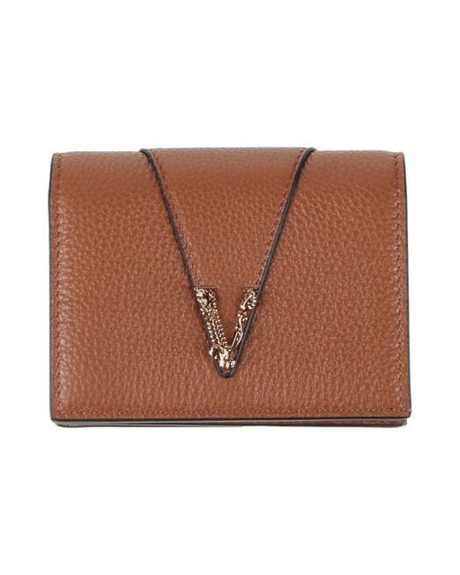 Versace Brown Wallet Calfskin