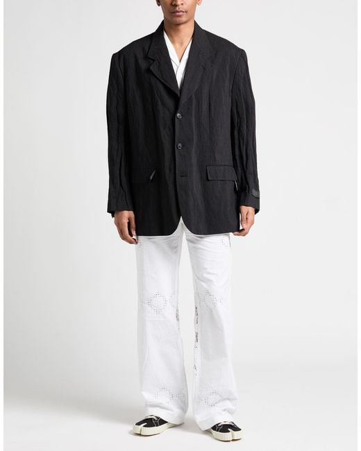 MM6 by Maison Margiela Black Blazer Virgin Wool, Metallic Fiber for men