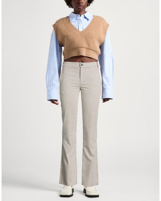 Grifoni Gray Khaki Pants Cotton, Polyester, Viscose