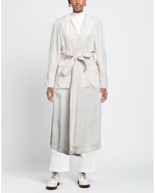 Alysi White Overcoat & Trench Coat