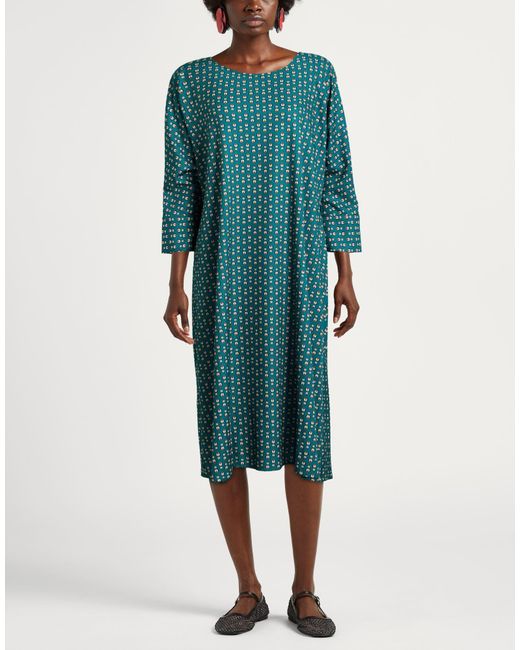 Hanita Green Midi Dress Polyester, Elastane