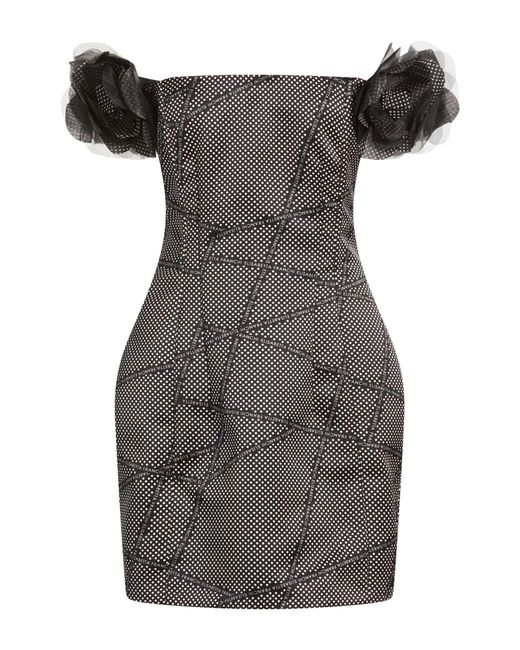 Elisabetta Franchi Black Mini Dress Polyester