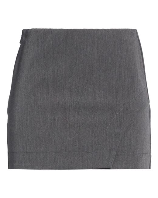 Patrizia Pepe Gray Essential Mini Skirt Polyester, Viscose, Elastane