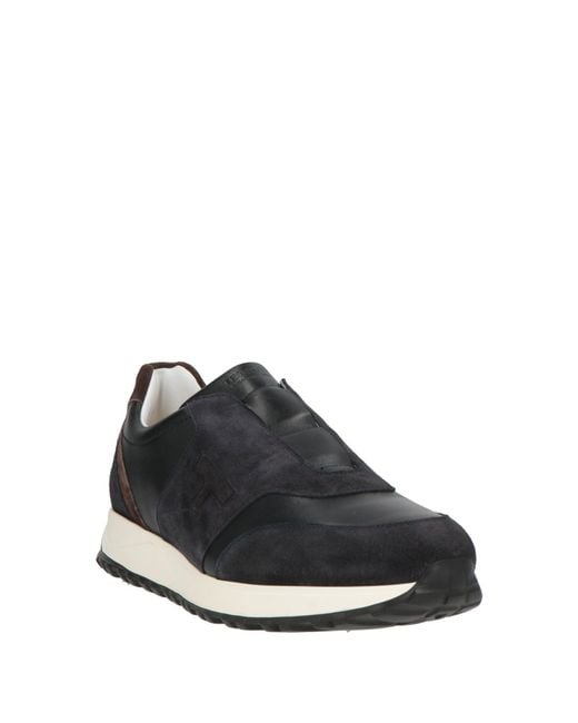 Testoni Black Midnight Sneakers Leather for men