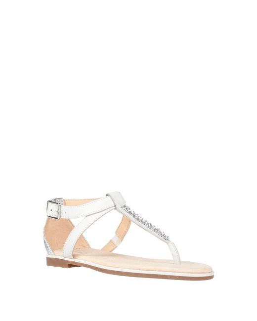 Clarks White Thong Sandal Leather