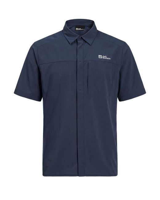 Jack Wolfskin Blue Shirt Polyamide, Elastane for men