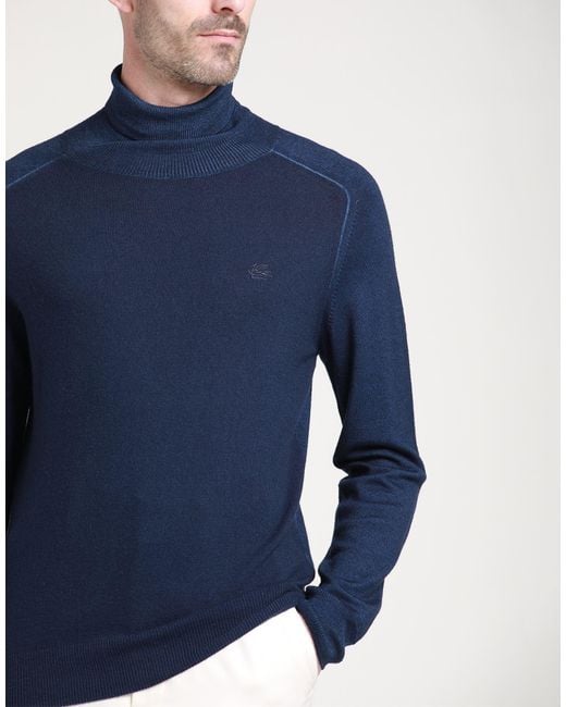Etro Blue Turtleneck for men