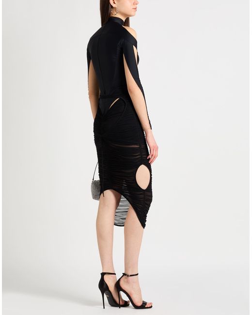 Mugler Black Midi-Rock