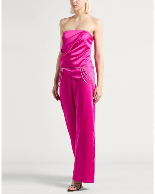 Hanita Pink Jumpsuit Polyester, Elastane