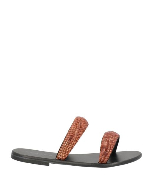 Bandoni Brown Bronze Sandals Textile Fibers