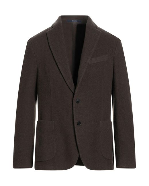 Drumohr Black Khaki Blazer Wool, Polyamide for men