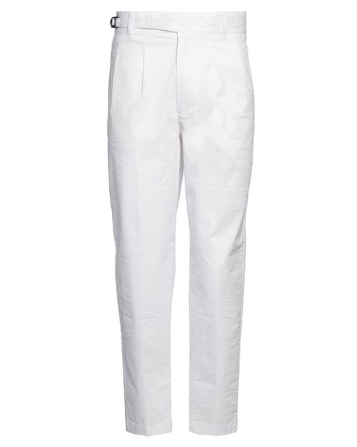 Daniele Alessandrini White Pants Cotton, Elastane for men