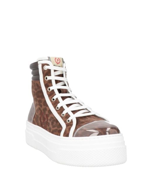 Pollini Brown Sneakers Textile Fibers