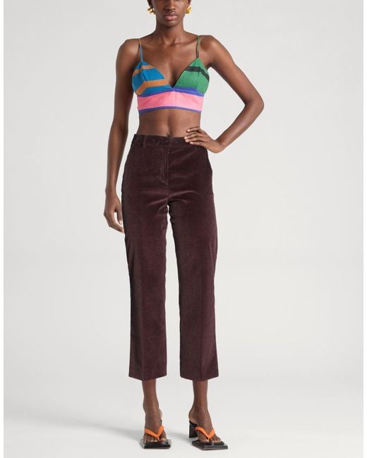 Weekend by Maxmara Purple Pants Cotton, Elastane
