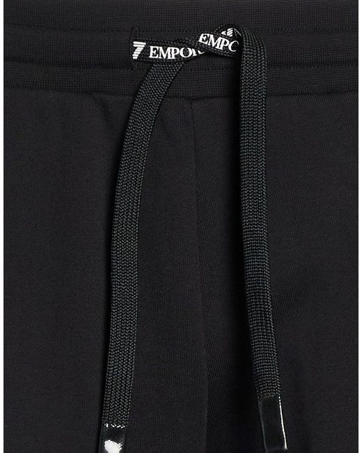 EA7 Black Pants Organic Cotton for men