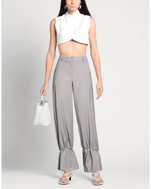 ViCOLO Gray Light Pants Polyester, Viscose, Elastane