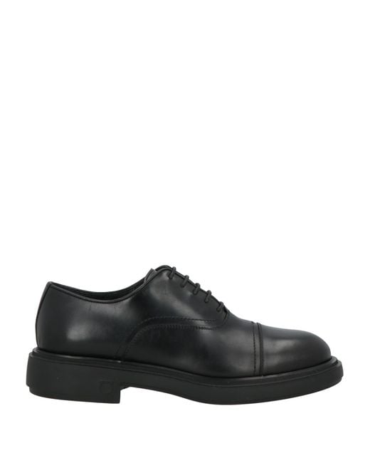 Ferragamo Black Lace-Up Shoes Leather for men