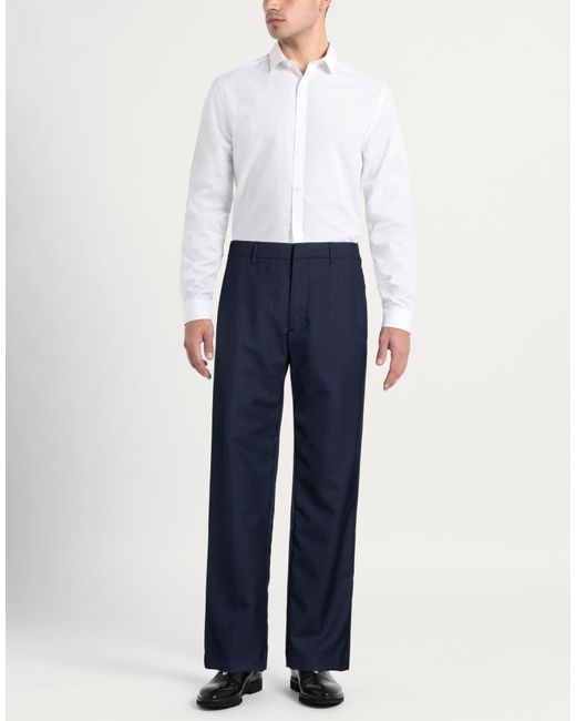 AMI Blue Midnight Pants Virgin Wool for men