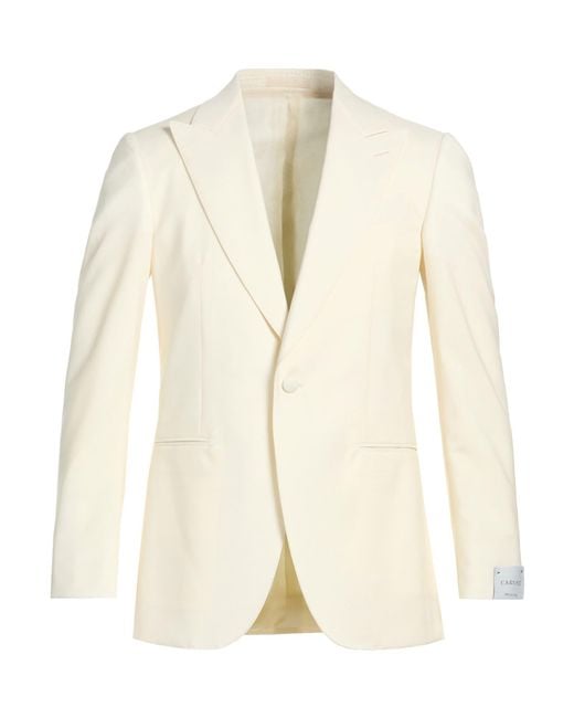 Caruso Natural Blazer Wool, Mohair Wool for men