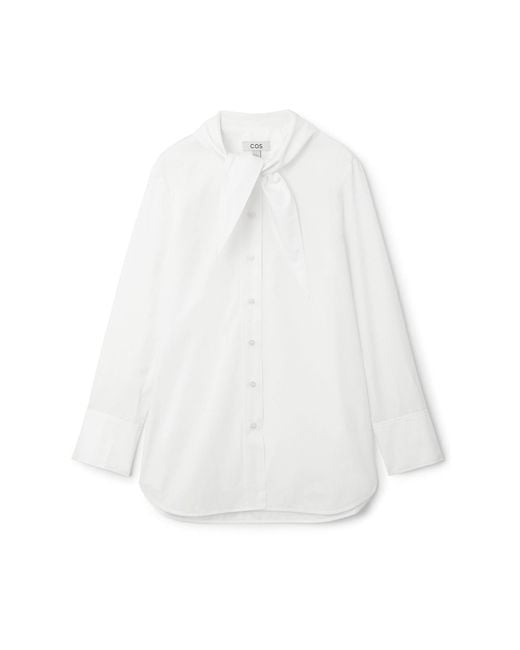 COS White Tie-neck DAGGER-COLLAR Shirt