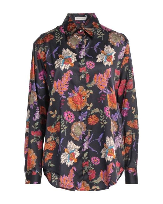 Camicettasnob Black Shirt Viscose, Silk, Elastane