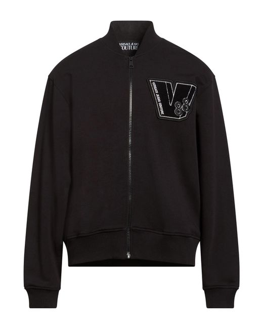 Versace Jeans Couture Black Sweatshirt Cotton, Elastane for men