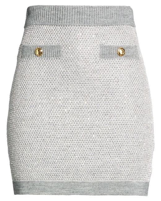 Elisabetta Franchi Gray Mini Skirt Polyester, Acrylic, Wool, Alpaca Wool