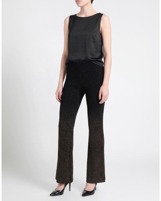 Roberto Collina Black Pants Viscose, Wool, Polyamide, Metallic Polyester, Elastane
