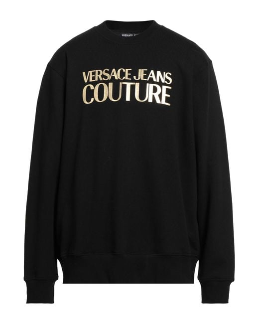 Versace Jeans Couture Black Sweatshirt Cotton, Elastane for men