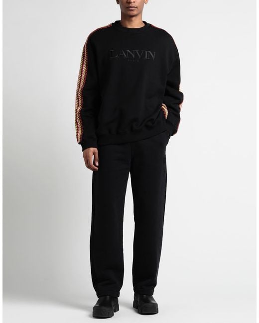 Lanvin Black Sweatshirt Cotton, Polyester, Elastane for men