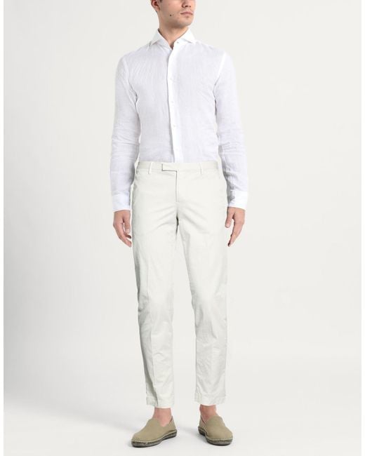 PT Torino White Light Pants Cotton, Elastane for men