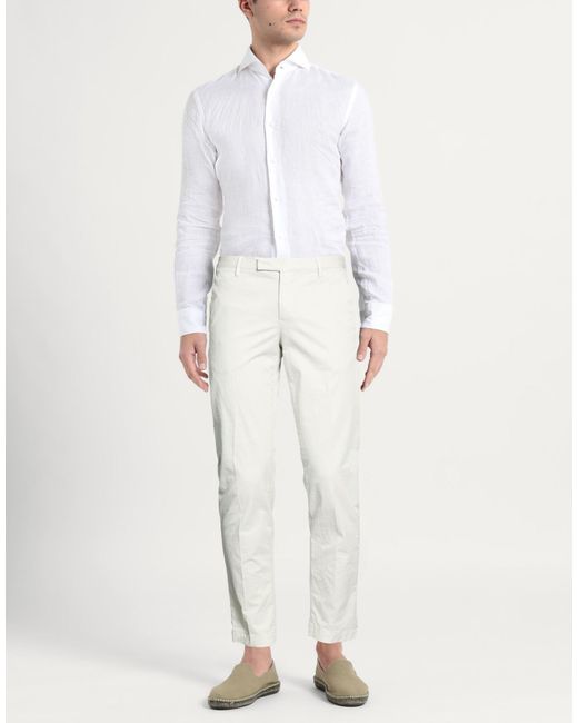 PT Torino White Light Pants Cotton, Elastane for men