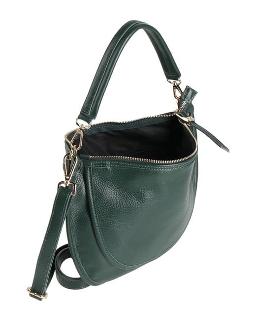 Laura Di Maggio Green Dark Handbag Leather