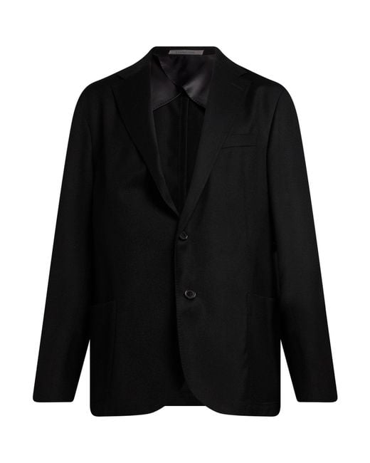 Corneliani Black Blazer Virgin Wool for men