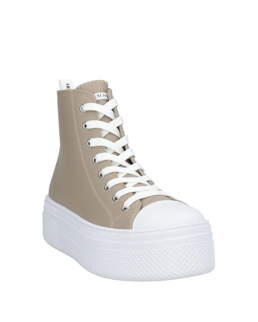 ARMANI EXCHANGE Natural Sneakers Cow Leather, Textile Fibers