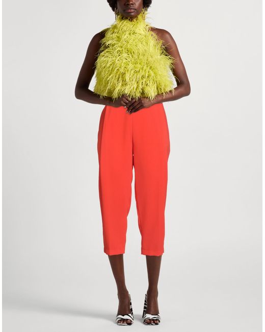 Elisabetta Franchi Red Pants Viscose, Virgin Wool