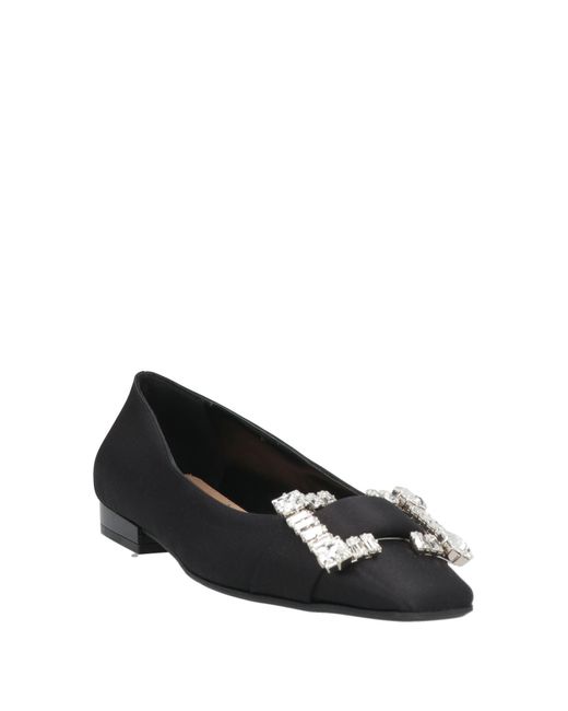 Sergio Rossi Black Ballet Flats Textile Fibers
