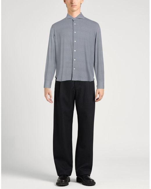 Fedeli Gray Shirt Cotton, Nylon, Elastane for men