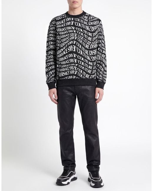 Versace Jeans Couture Black Sweatshirt Cotton, Elastane for men