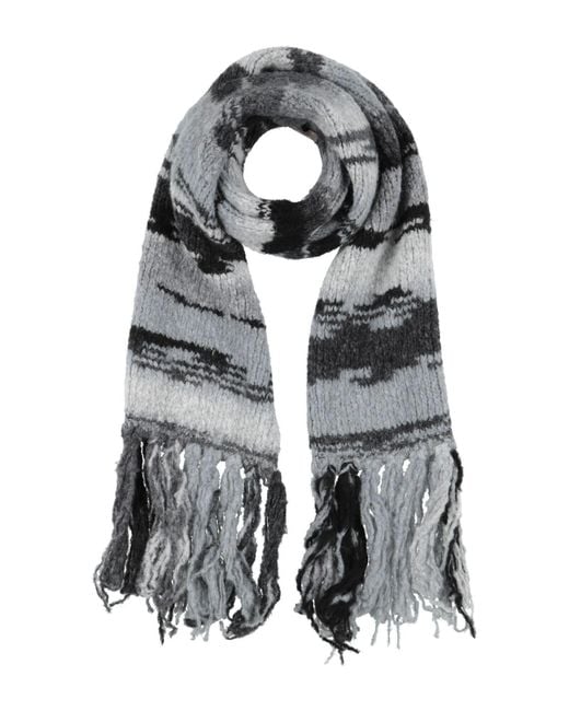 Carla G Gray Scarf Wool, Polyester, Alpaca Wool, Polyamide