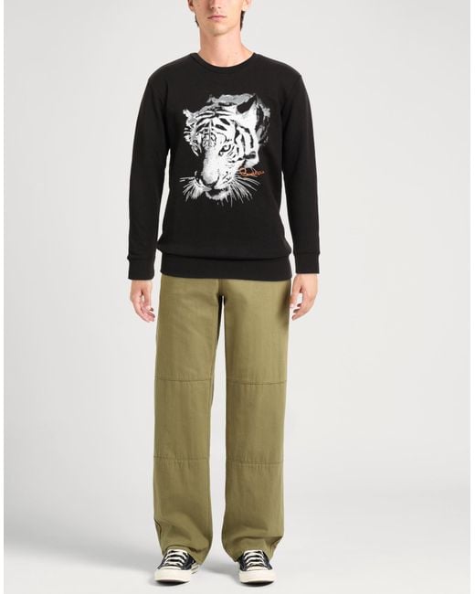 Roberto Cavalli Black Sweatshirt Cotton, Polyester for men