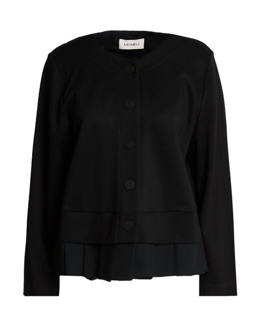 MEIMEIJ Black Jacket Viscose, Polyamide, Elastane, Polyester