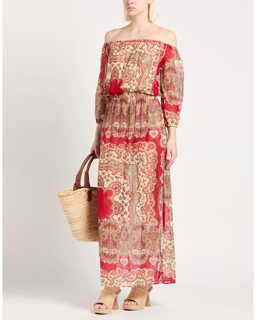 Miss Bikini Red Maxi Dress Cotton, Silk