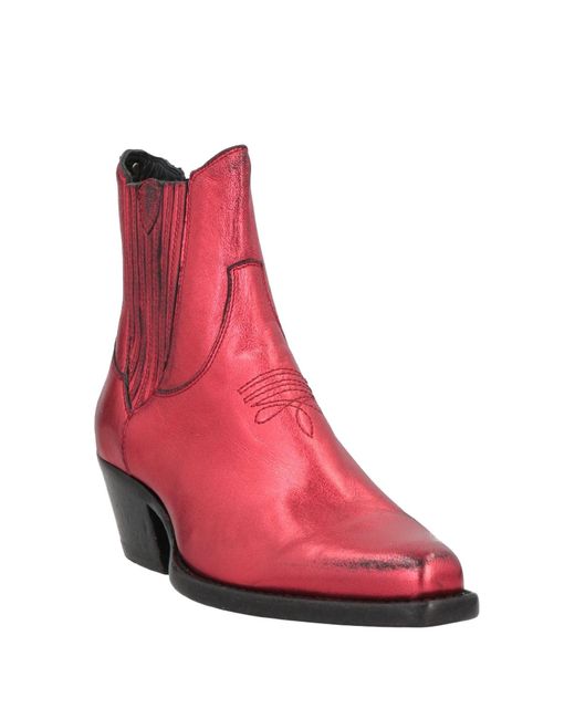 HTC Red Ankle Boots