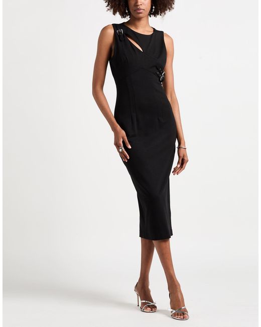 Versace Jeans Couture Black Midi Dress Viscose, Polyamide, Elastane