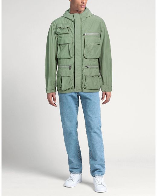 Woolrich Green Jacket Cotton, Polyamide for men