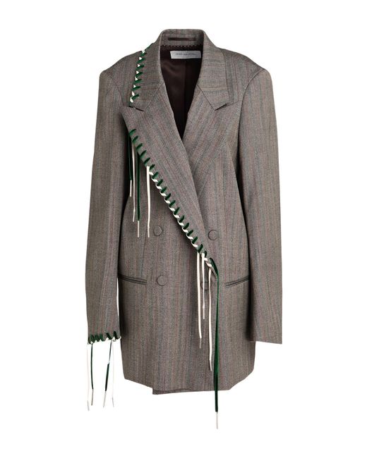 Dries Van Noten Gray Blazer Wool